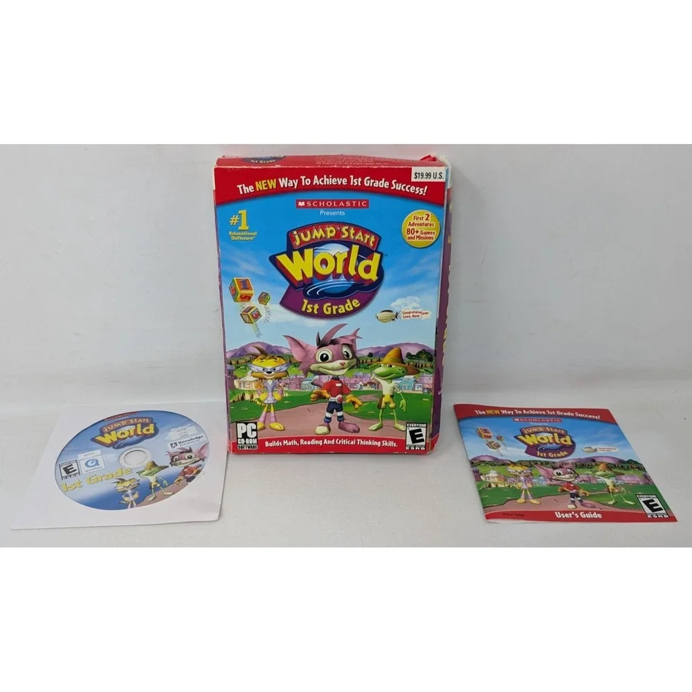 Jump Start World 1st Grade CIB Box PC CD-ROM Game Scholastic Windows XP Vista